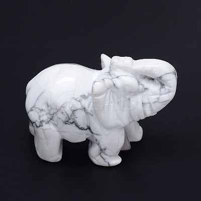 Howlite 3D Elephant Home Display Decorations G-A137-B01-03-1