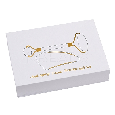 Natural Terahertz Stone Facial Rollers and Gua Sha Set G-B008-01RG-1