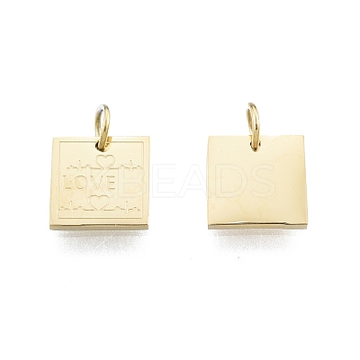 Ion Plating(IP) 304 Stainless Steel Charms STAS-T060-18G-1