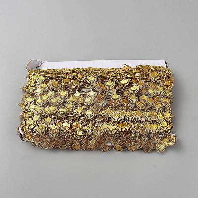 Polyester Fringe Lace Trim Ribbon with Iron Charms Tassel OCOR-WH0078-337B-1-1