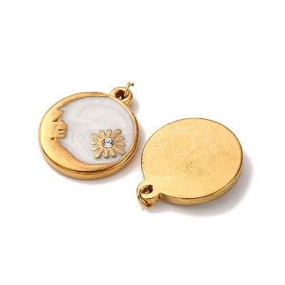 304 Stainless Steel Enamel Pendants STAS-U061-03G-1
