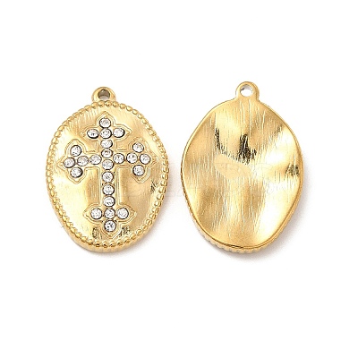 PVD Vacuum Plating 201 Stainless Steel with Rhinestone Pendants LS-STAS-J401-VC995-1