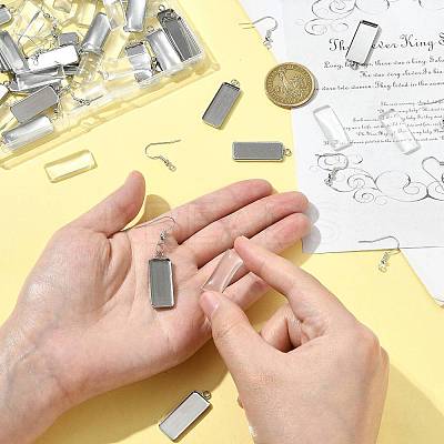 DIY Rectangle Dangle Earring Making Kits DIY-FS0009-20-1