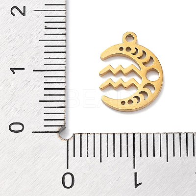 Real 18K Gold Plated 304 Stainless Steel Pendants STAS-R003-02G-03-1
