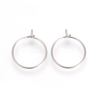 Tarnish Resistant 304 Stainless Steel Hoop Earrings X-STAS-R071-31-1
