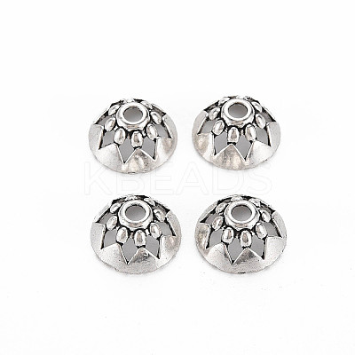 Tibetan Style Alloy Bead Caps TIBEP-T006-13AS-1