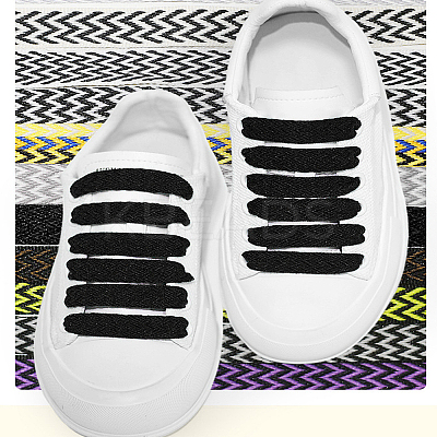 4Pcs 2 Colors Wave Pattern Polyester Shoelaces FIND-LP0008-82-1