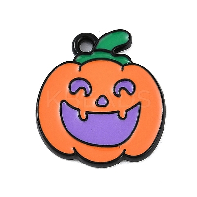 Halloween Theme Spray Painted Alloy Enamel Pendants PALLOY-D029-01E-RS-1