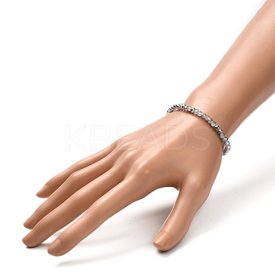 Faceted Glass Rondelle Beads Stretch Bracelet for Kid BJEW-JB06807-17-1