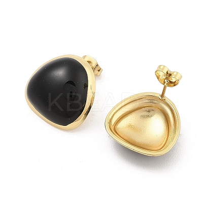 PVD Vacuum Plating Golden 304 Stainless Steel Stud Earrings for Women EJEW-Z068-06G-1