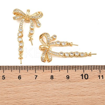 Brass Micro Pave Cubic Zirconia Peg Bails CU-CBA8264-04G-1