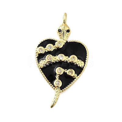 Brass Micro Pave Cubic Zirconia Pendants KK-S523-15G-1