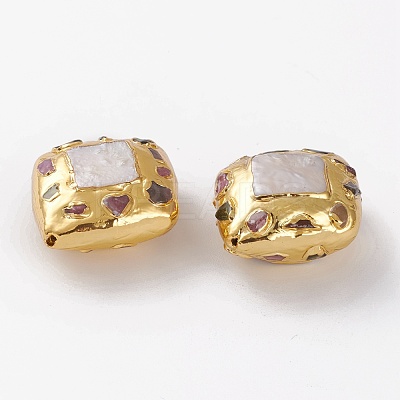 Natural Pearl Beads with Tourmaline PEAR-C001-05G-1