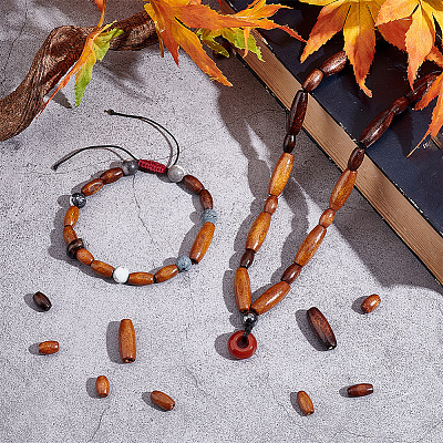 240Pcs 6 Style Retro Wooden Beads WOOD-GA0001-44-1
