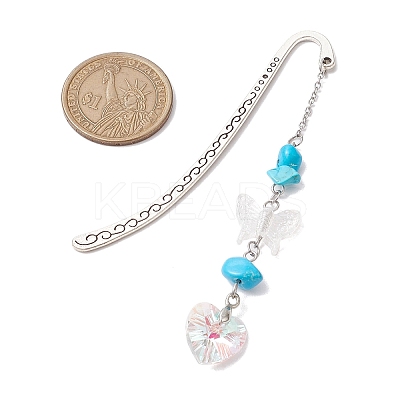 Tibetan Style Alloy Hook Bookmarks AJEW-JK00342-1