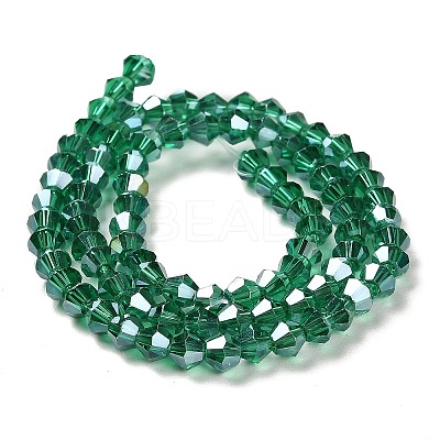 Transparent Electroplate Glass Beads Strands GLAA-F029-3mm-A10-1
