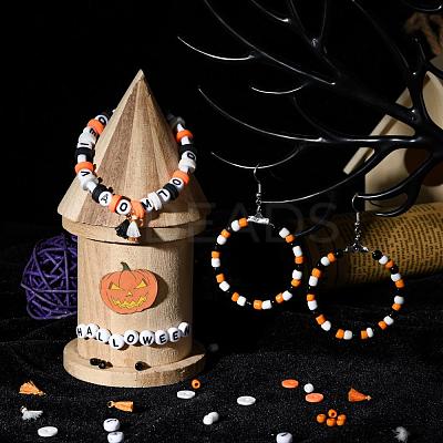 3 Colors 1155Pcs DIY Halloween Theme Stretch Bracelets Making Kits DIY-LS0001-22A-1