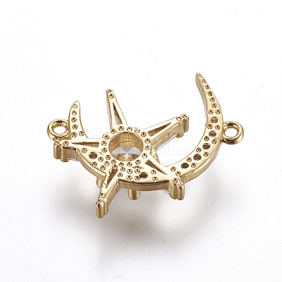 Brass Micro Pave Cubic Zirconia Links X-ZIRC-L078-024G-NR-1