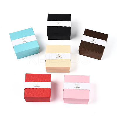 6Pcs 6 Colors Cardboard Jewelry Watch Storage Boxes CBOX-N015-05D-1