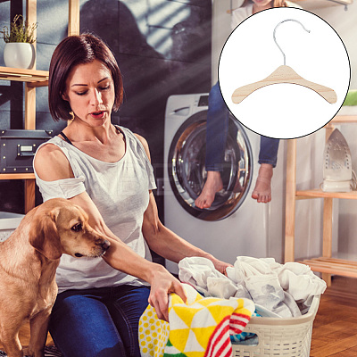 10Pcs 3 Styles Wood Clothes Hanger for Dog Cat AJEW-DR0001-09-1