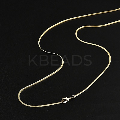 2mm Rack Plating Brass Herringbone Chain Necklaces for Women Men MAK-L044-20G-1