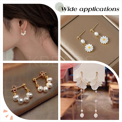 38Pcs 3 Size Brass Ball Stud Earring Post KK-AR0003-02-1