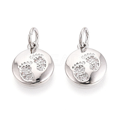 Brass Micro Pave Cubic Zirconia Charms KK-N257-67P-1