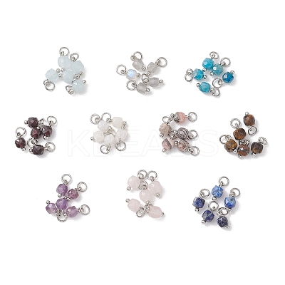 50Pcs 10 Colors Natural Mixed Stone Faceted Cube Charms PALLOY-JF04816-02-1