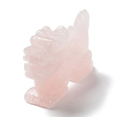 Natural Rose Quartz Carved Healing Dragon Figurines DJEW-F025-02C-1