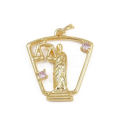 Brass Micro Pave Cubic Zirconia Pendants KK-D409-43G-C-1