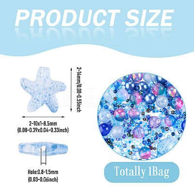 1Bag Mixed Styles Glass Beads GLAA-TADJ0001-10I-1