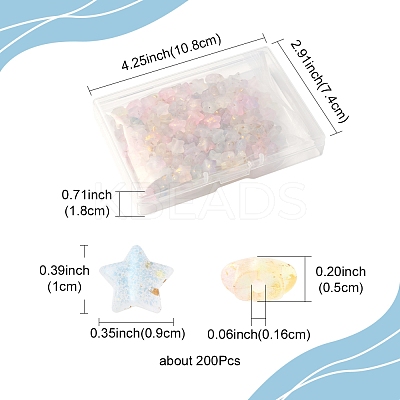 200Pcs Gradient Color Transparent Acrylic Beads MACR-FS0002-03-1
