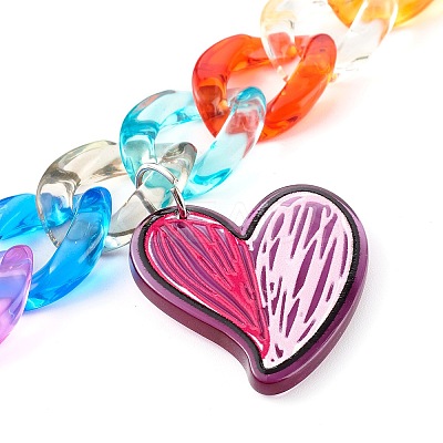 Acrylic Curb Chain Phone Case Chain HJEW-JM00504-02-1