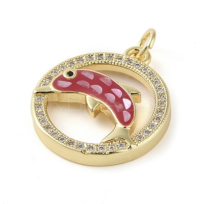 Brass Micro Pave Clear Cubic Zirconia Pendants KK-Q813-05G-1