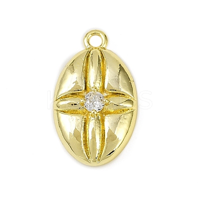 Brass Pave Clear Cubic Zirconia Pendants KK-L238-27G-1