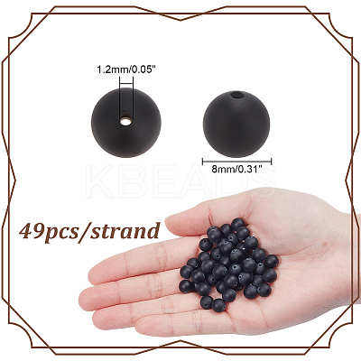 1 Strand Natural Black Obsidian Beads Strands G-AR0005-89-1