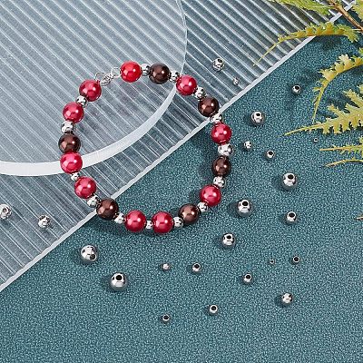 330Pcs 6 Style 202 Stainless Steel Beads STAS-UN0027-07-1