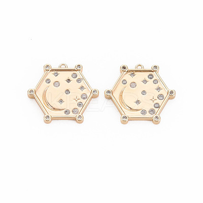 Brass Micro Pave Cubic Zirconia Pendants KK-S364-271A-1
