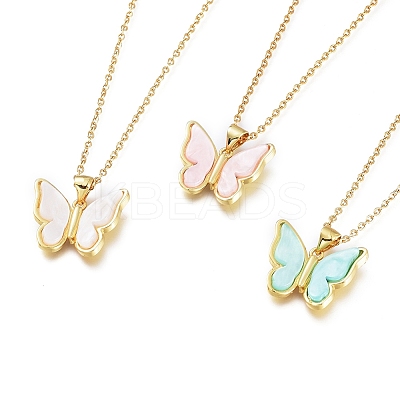 Brass Pendant Necklaces NJEW-L146-32-1