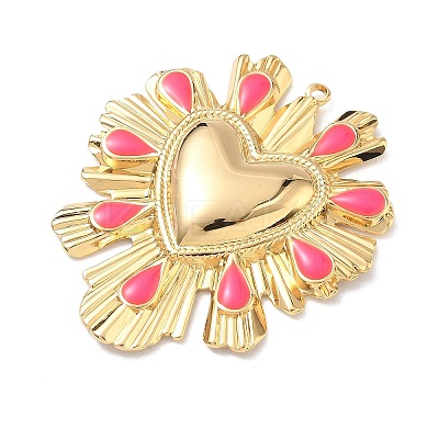 304 Stainless Steel Enamel Pendants STAS-F360-15G-1