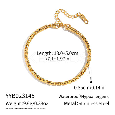 3.5MM 304 Stainless Steel Twisted Chain Bracelets for Women KJ9956-2-1