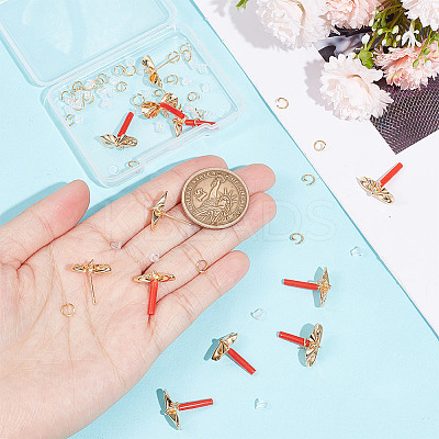 DIY Bowknot Brass Stud Earring Making Findings Kits DIY-GO0001-33-1