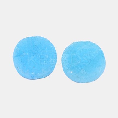 Electroplate Natural Druzy Crystal Cabochons G-L047-8mm-M-1