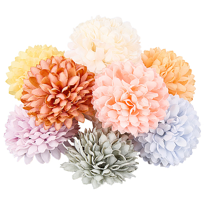 20Pcs 10 Colors Chrysanthemum Flower Ornaments AJEW-CN0003-08-1
