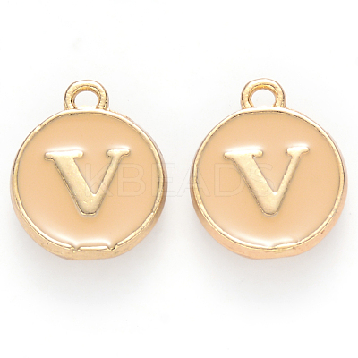 Golden Plated Alloy Enamel Charms ENAM-S118-06V-1
