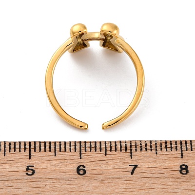 304 Stainless Steel Open Cuff Rings for Women LS-RJEW-M060-01G-08-1