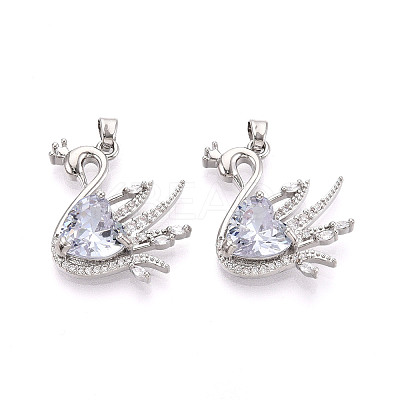 Brass Micro Pave Cubic Zirconia Pendants KK-N264-10A-P-1