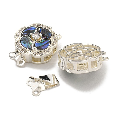 Brass Micro Pave Cubic Zirconia Box Clasps KK-U037-39P-1