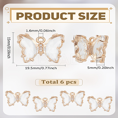 6Pcs Brass Pendants KK-LP0002-01-1