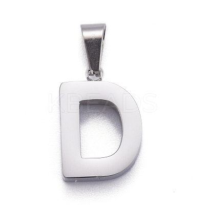 Non-Tarnish 304 Stainless Steel Letter Pendants STAS-H127-D-P-1
